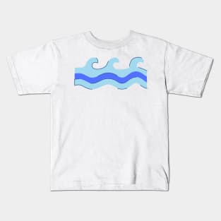 blue water waves design Kids T-Shirt